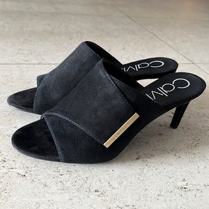 NWOT Calvin Klein carine black suede sandals